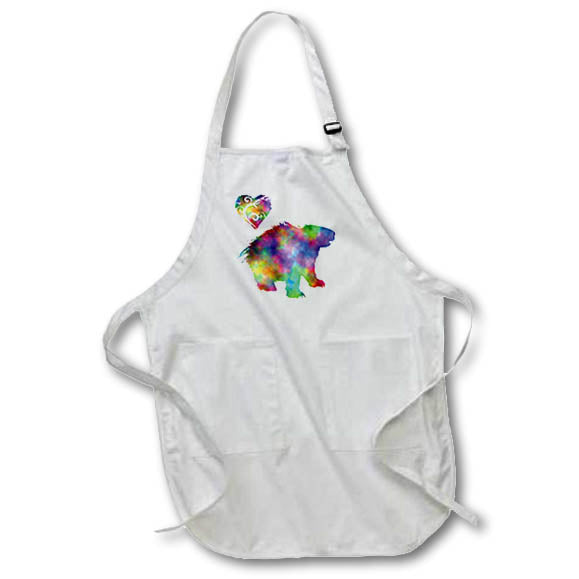 Apron - Love Porcupine- Tie Dye Porcupine and Swirly Heart Designs- LOVE ANIMALS