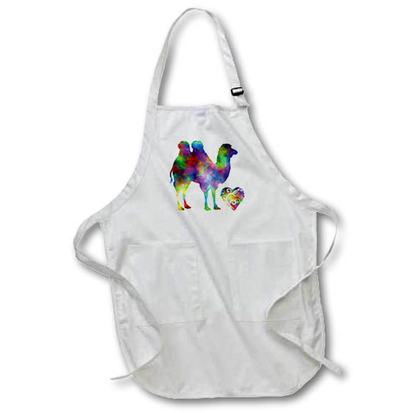 Apron - Love Camel- Tie Dye Camel and Swirly Heart Designs- LOVE ANIMALS