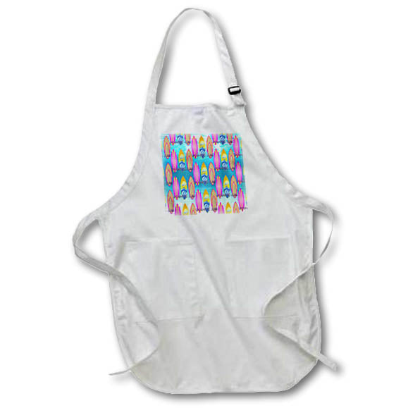 Apron - A born to surf pink pattern for any who loves the ocean sport. Creative Studios – Surfing Surfboards