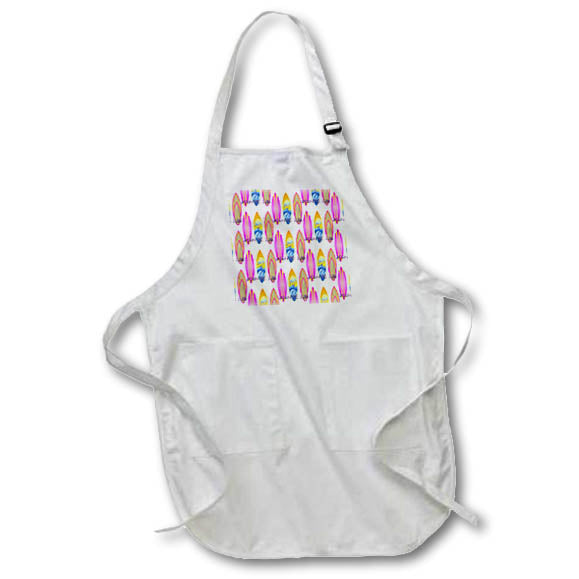 Apron - Classic surfboard beach pattern of pink Born To Surf surf designs Creative Studios – Surfing Surfboards