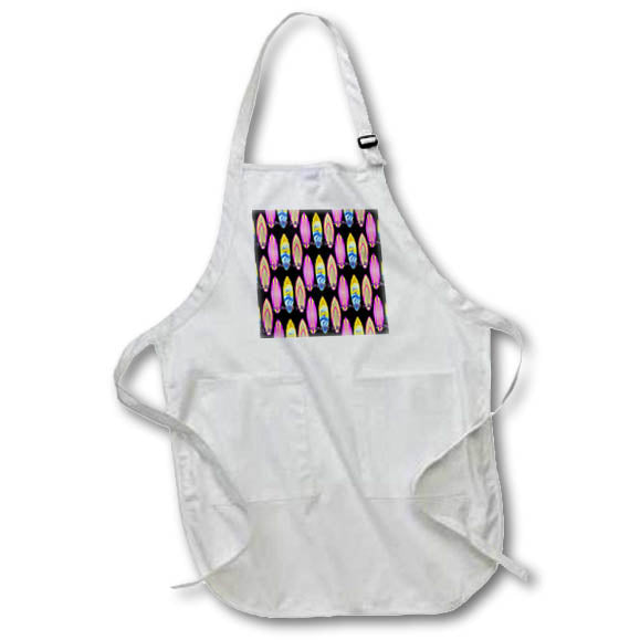 Apron - Retro beach pattern of pink Born To Surf with surfboards for surfing. Creative Studios – Surfing Surfboards