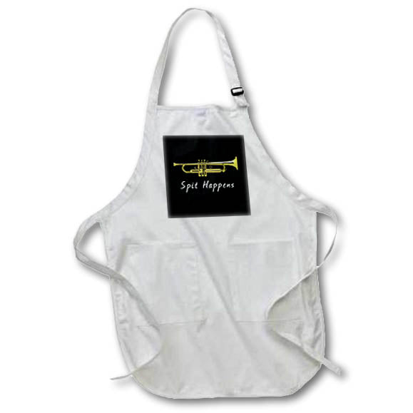 Apron - Funny design for trumpet players in the brass band, spit happens. Creative Studios – Trumpet Players