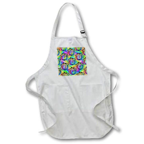 Apron - Tie dye with a pattern of art brushes and color wheels. Creative Studios – Artist Art Career