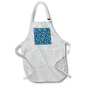 Apron - Hand Drawn Snowflake Blizzard With Mykonos Blue Background Vector Art - Snowflake Pattern