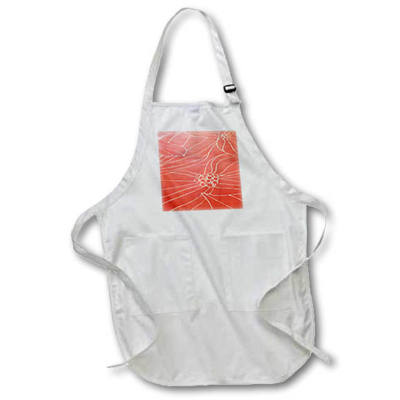 Apron - Line Art Christmas Poinsettia Holiday Flower Acrylic Painting - Abstract Art