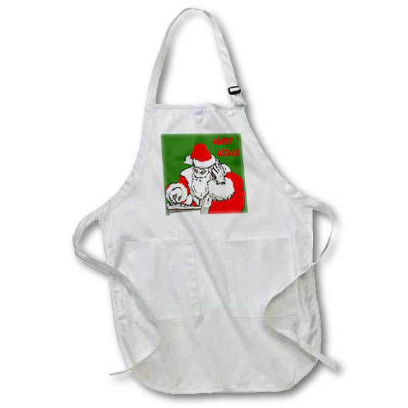 Apron - Merry Mixmas Christmas Party Santa DJ Vector Art - Santa DJ
