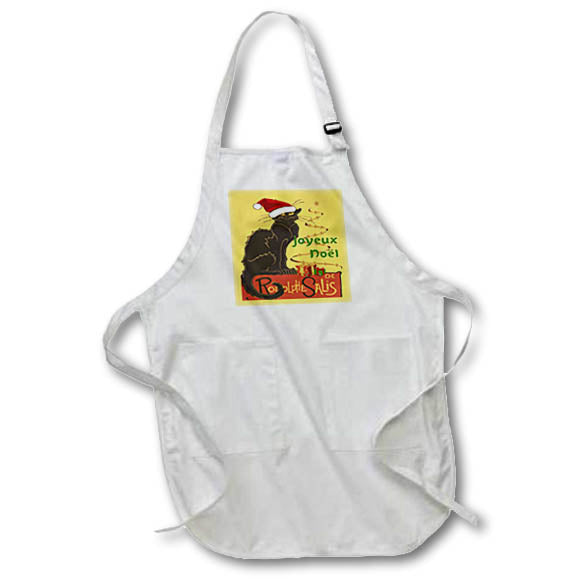 Apron - Joyeux Noel Le Chat Noir Christmas Parody Vector Art - Christmas Cat Parody
