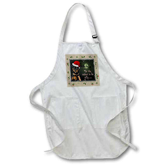 Apron - The Season To Be Jolly Cute Pup Holiday Greetings Vector Art - Christmas Puppy