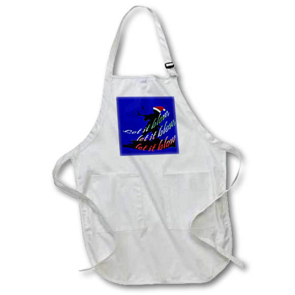 Apron - Let It Blow Christmas Vacation Kiteboarder Vector Art - Christmas Kitesurf