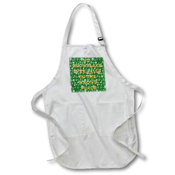 Apron - No Snowflake Ever Falls In The Wrong Place Zen Proverb In Yellow Typography - Snowflake Proverb
