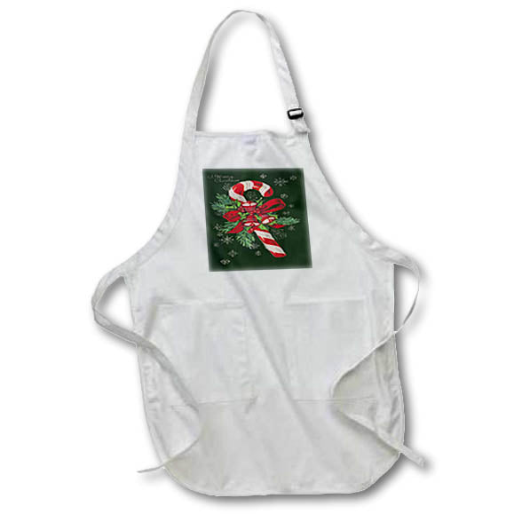 Apron - Vintage Merry Christmas Candy Cane Vector Art - Candy Cane