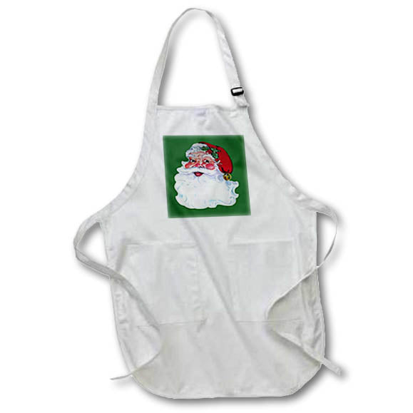 Apron - Vintage Santa Claus Jolly Face and Rosy Cheeks Vector Art - Santa Claus Vector