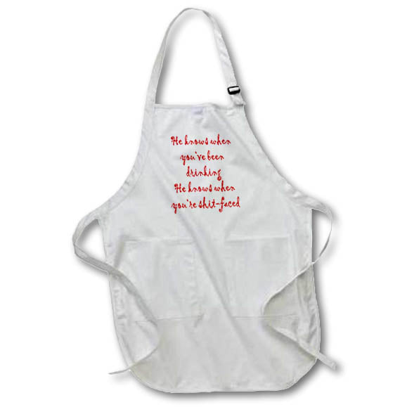 Apron - He Knows When You Have Been Drinking Typography - Christmas Parody