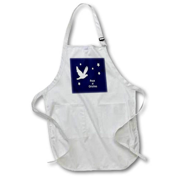 Apron - Peace At Christmas With Dove In Flight Vector Art - Peace Dove