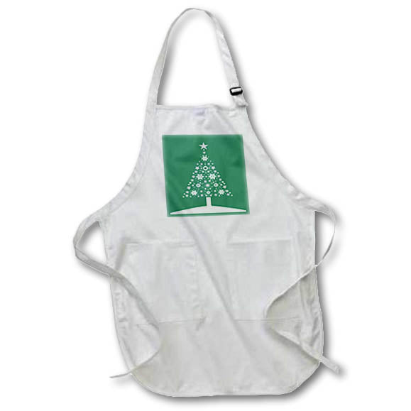 Apron - Christmas Tree Of Snowflakes and Stars Irish Imp Green Vector Art - Christmas Tree