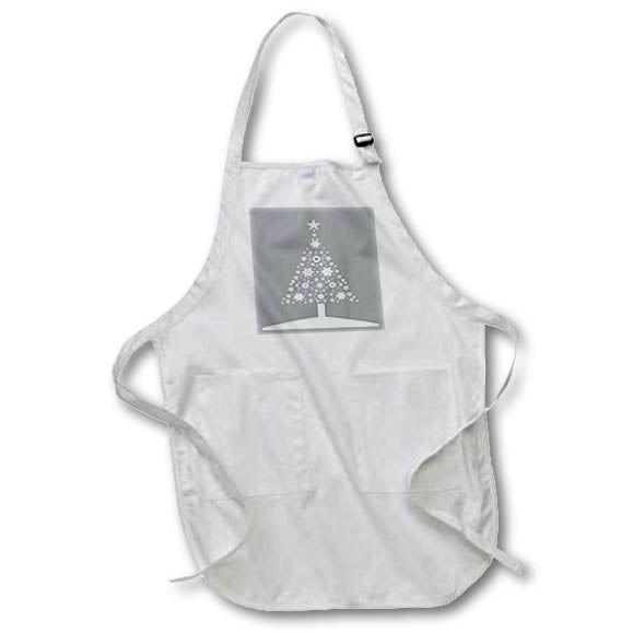 Apron - Christmas Tree Of Snowflakes Ultimate Gray Vector Art - Christmas Tree