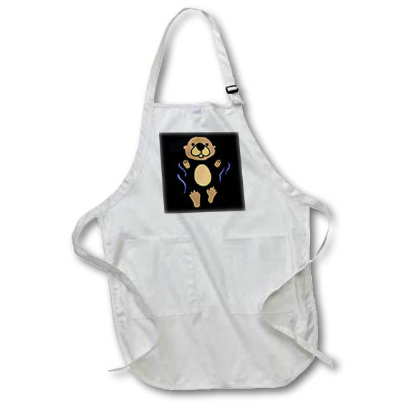 Apron - Funny Cute Floating Sea Otter Abstract Art Beach Cartoon Animals