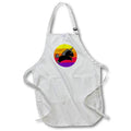 Apron - Funny Cute Leaping Unicorn and Sunrise Magical Rainbow Cartoon Animals