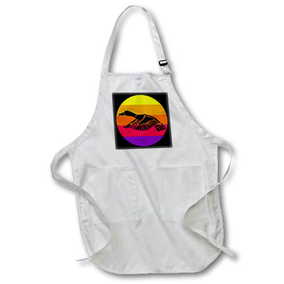 Apron - Cool Fun Flying Mallard Duck Silhouette at Sunrise Nature Art Birds