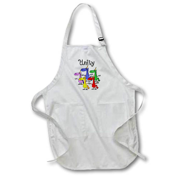 Apron - Cute Funny Rainbow Unicorns Unity Cartoon Funny