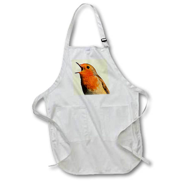 Apron - Robin Redbreast In Song Close Up Vector Vector Art - Robin