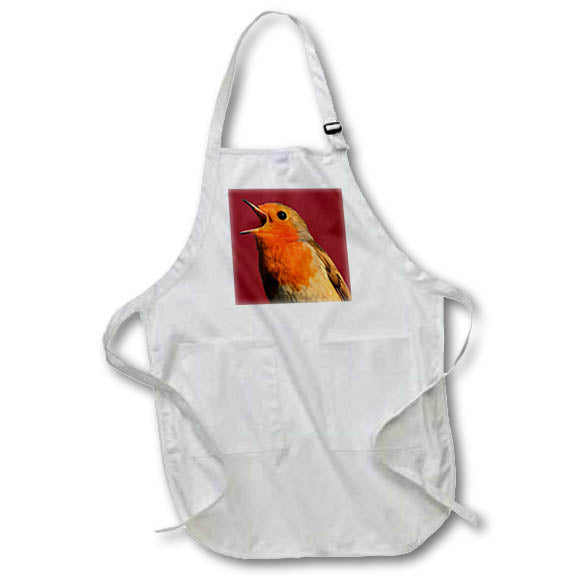 Apron - Robin Redbreast In Song Close Up Vector Vector Art - Robin