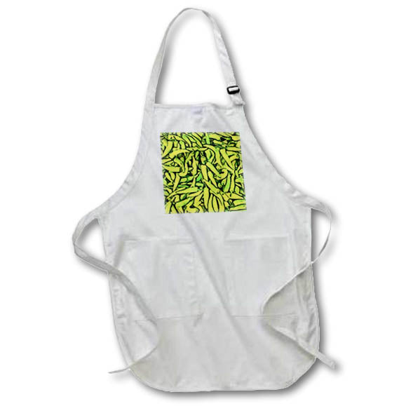 Apron - Carliston Peppers Black Outline Art Acrylic Painting - Green Peppers