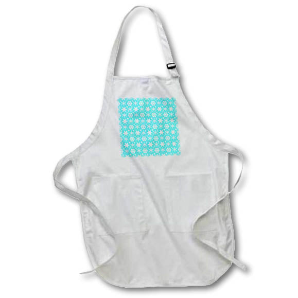 Apron - Pretty holiday pattern of snowflakes on a mint colored background Holiday - Snowflakes Mint