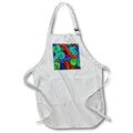 Apron - Colored pencil lines very bright and cheery Design - Psychedelic Red