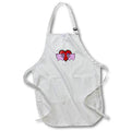 Apron - Two cute piggies in front of a heart Animal - Piggy Love