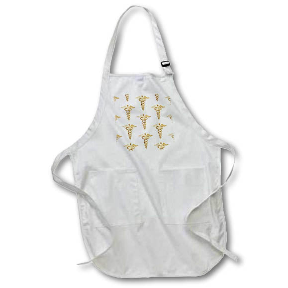 Apron - Gold Caduceus pattern for Nurses and Medical workers. Creative Studios – Nursing