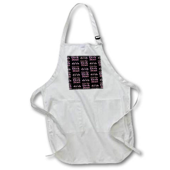 Apron - Funny flamingo beach pun Calm The Flock Down summer pun. Creative Studios – Flamingos
