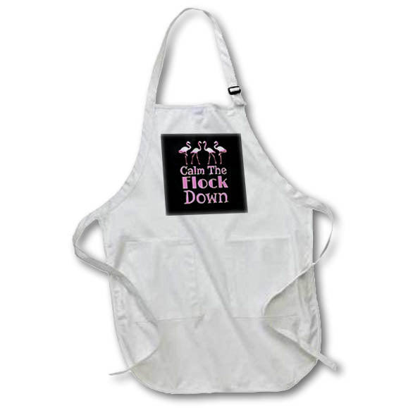 Apron - Calm The Flock Down funny flamingo beautiful beach birds summer pun. Creative Studios – Flamingos