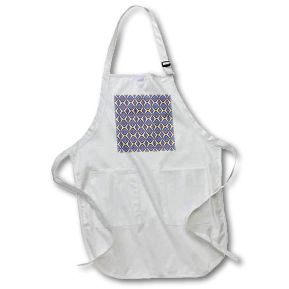 Apron - Repeating Pattern In Blue Greige and White Digital Art - Mid Mod Pattern