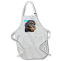 Apron - Female Rottweiler Puppy Making Eye Contact Acrylic Painting - Eggplants
