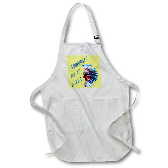 Apron - Aquarists Do It Betta Text With Stunning Siamese Fighting Fish Vector - Betta Spendens Fish