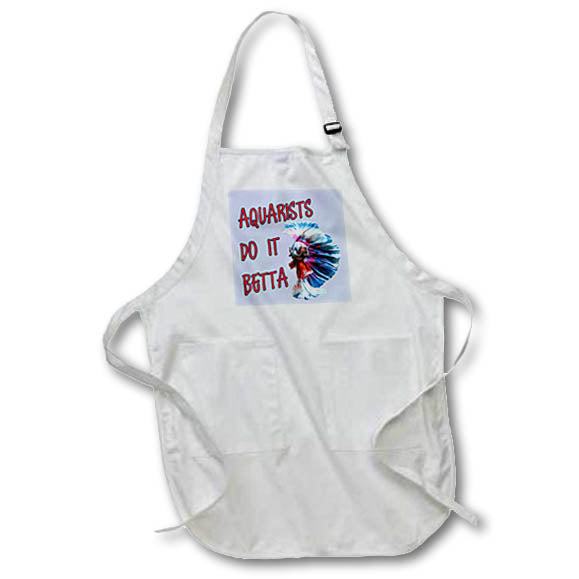 Apron - Aquarists Do It Betta Text With Stunning Siamese Fighting Fish Vector - Betta Spendens Fish