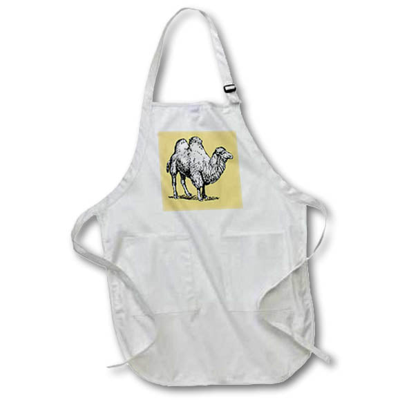 Apron - Bactrian Camel Vintage Style Illustration Vector - Bactrian Camel
