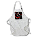 Apron - Red and White Strips Against A Black Background Digital Art - Crisscrossed Line Pattern