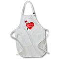 Apron - Image of Words Christmas Heart with Red Heart Santa Hat – Christmas