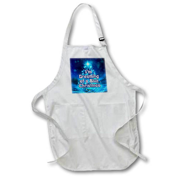 Apron - Image of Words Im Dreaming Of A Blue Christmas – Christmas
