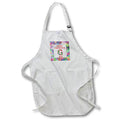 Apron - Letter G Rainbow Tie Dye Holly Border Monogram Christmas- Tie Dye Holly Monogram