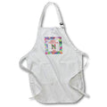 Apron - Letter N Rainbow Tie Dye Holly Border Monogram Christmas- Tie Dye Holly Monogram