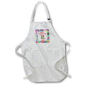 Apron - Letter R Rainbow Tie Dye Holly Border Monogram Christmas- Tie Dye Holly Monogram