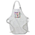 Apron - Letter W Rainbow Tie Dye Holly Border Monogram Christmas- Tie Dye Holly Monogram