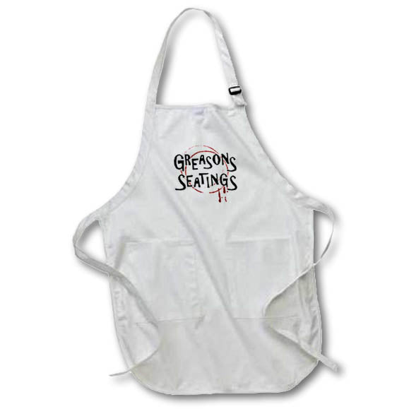 Apron - Drunk Greetings Design- Greasons Seatings- on Red Wine Stain backgound Christmas Design- DRUNK GREETINGS