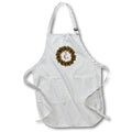 Apron - Letter C- Red Berry Holly Wreath with scribble heart Monograms- Red Berry Holly Wreath