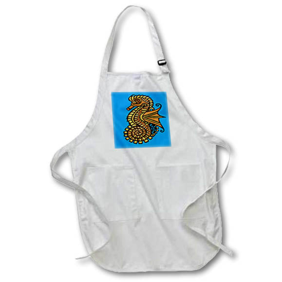 Apron - A drawing of a cool steampunk looking seahorse Art - Steampunk Seahorse