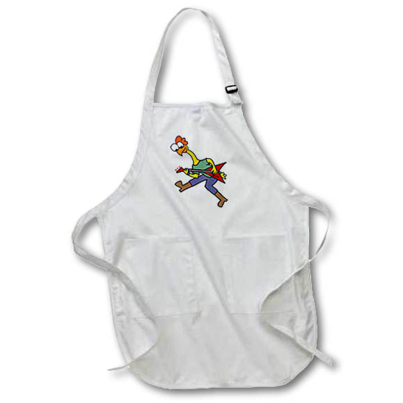 Apron - Cute Funny Rubber Chicken Playing Electric Gutar Rock and Roll Music Music