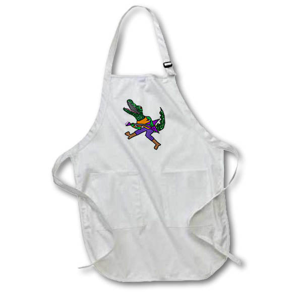 Apron - Funny Alligator Playing Electric Gutar Rock and Roll Music Cartoon Music
